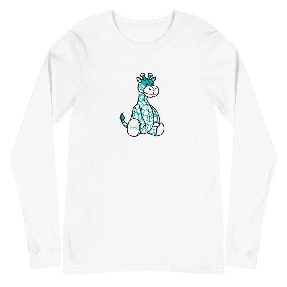 Men's Teal Plush Giraffe Long Sleeve Shirt