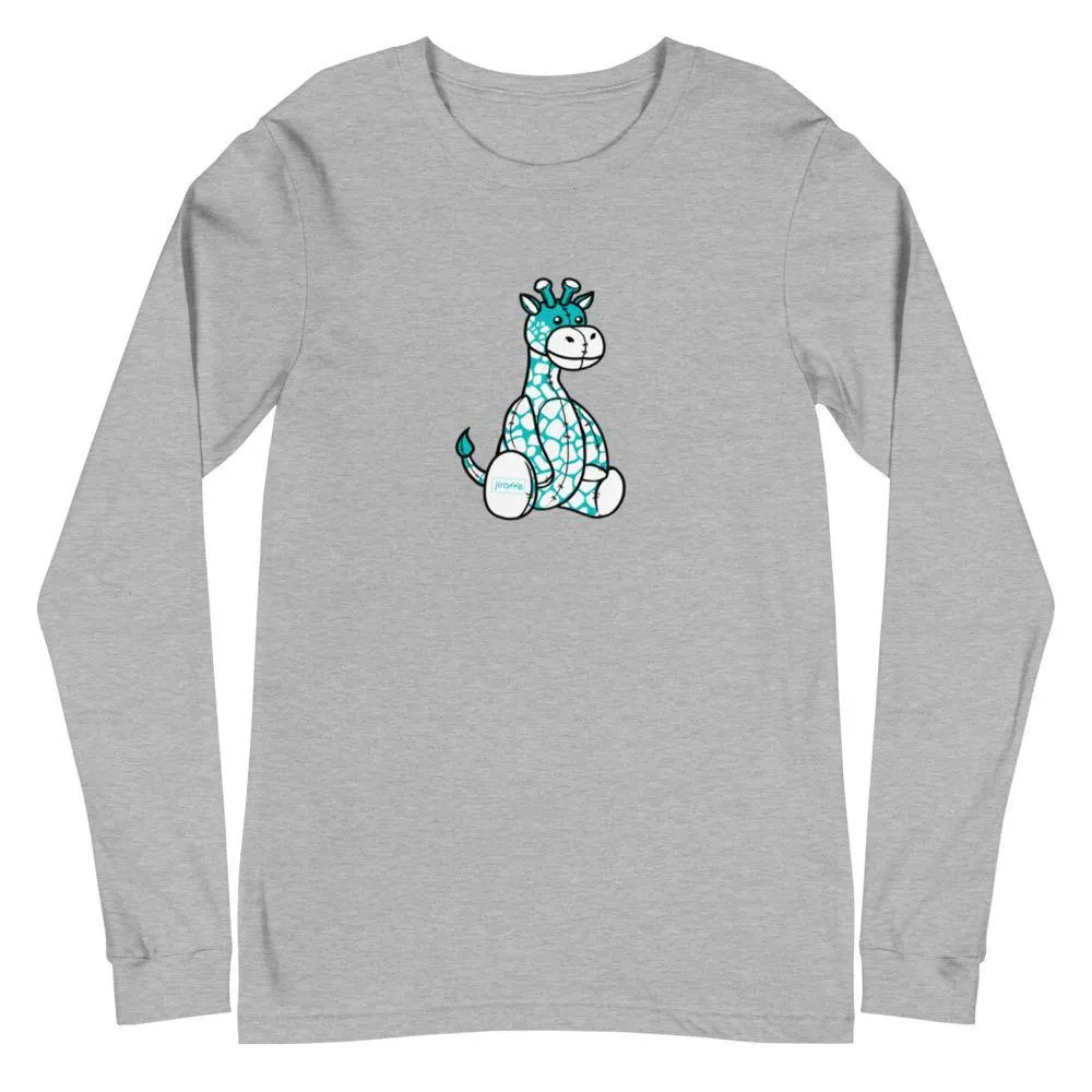 Men's Teal Plush Giraffe Long Sleeve Shirt