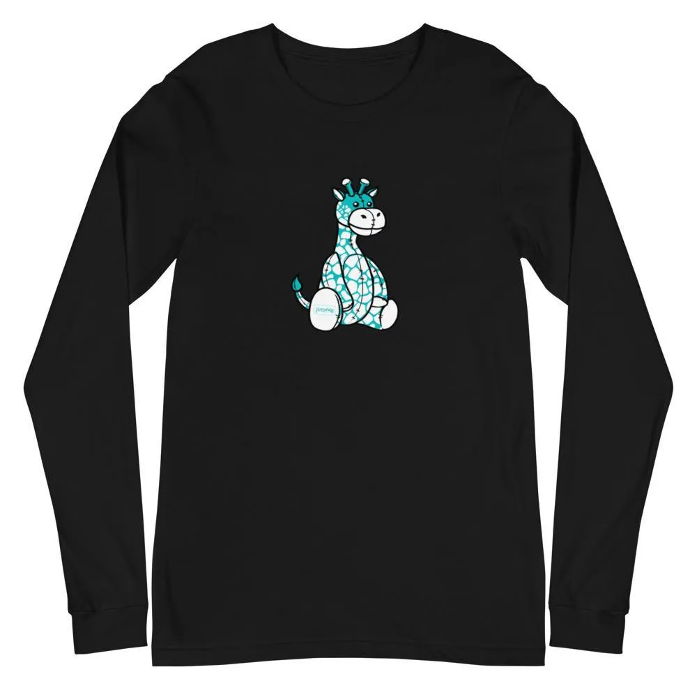 Men's Teal Plush Giraffe Long Sleeve Shirt