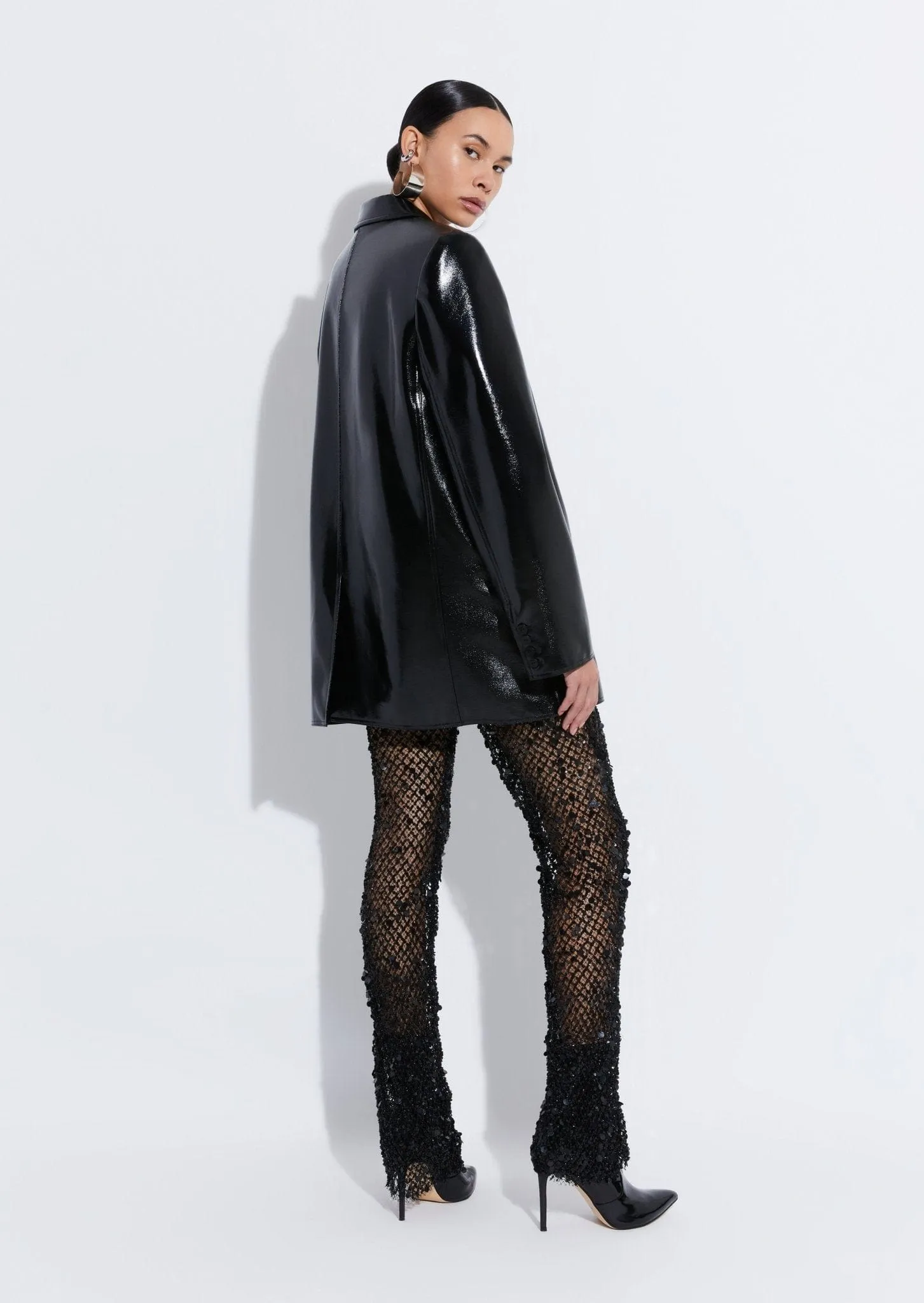 Mesh Sequin Flare Pant