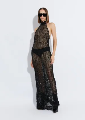 Mesh Sequin Gown