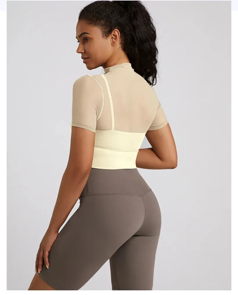 Meshed Short Sleeved Top