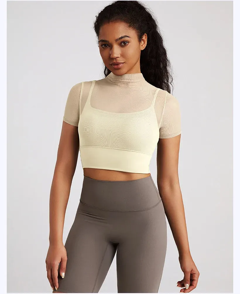 Meshed Short Sleeved Top