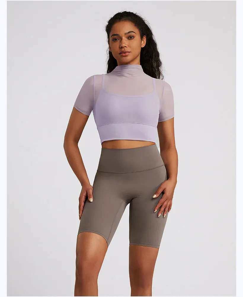 Meshed Short Sleeved Top