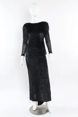 Metallic Burnout Open Back Gown
