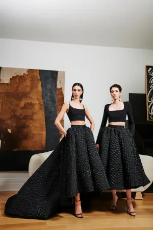 Metallic Polka Dot High Low Circle Skirt