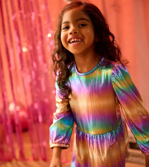 Metallic Rainbow Baby Dress