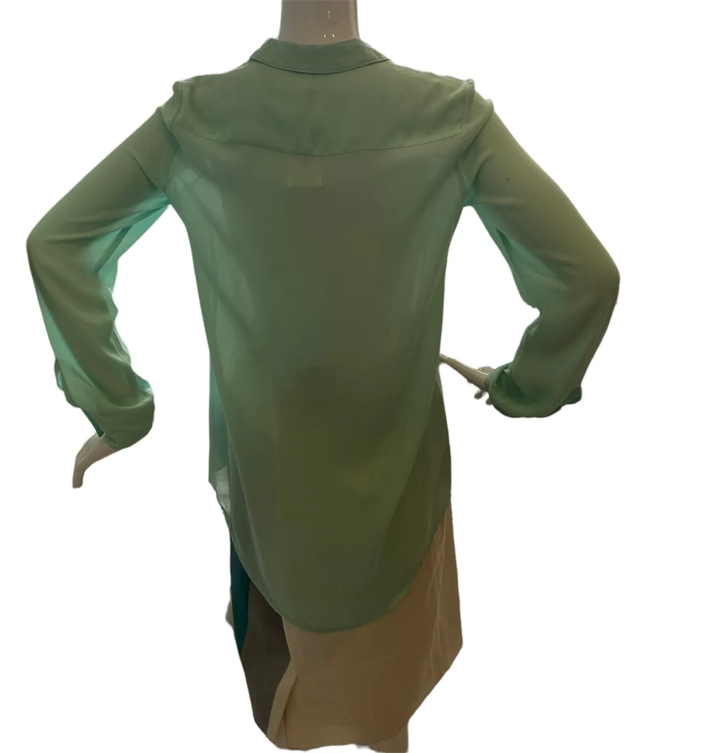 Mint Green Long Sleeve Blouse Shirt