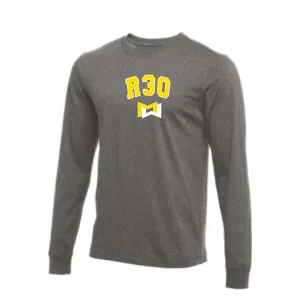 MOSSA Bella   Canvas Unisex Long Sleeve T-Shirt (grey) - R30 Collegiate Logo