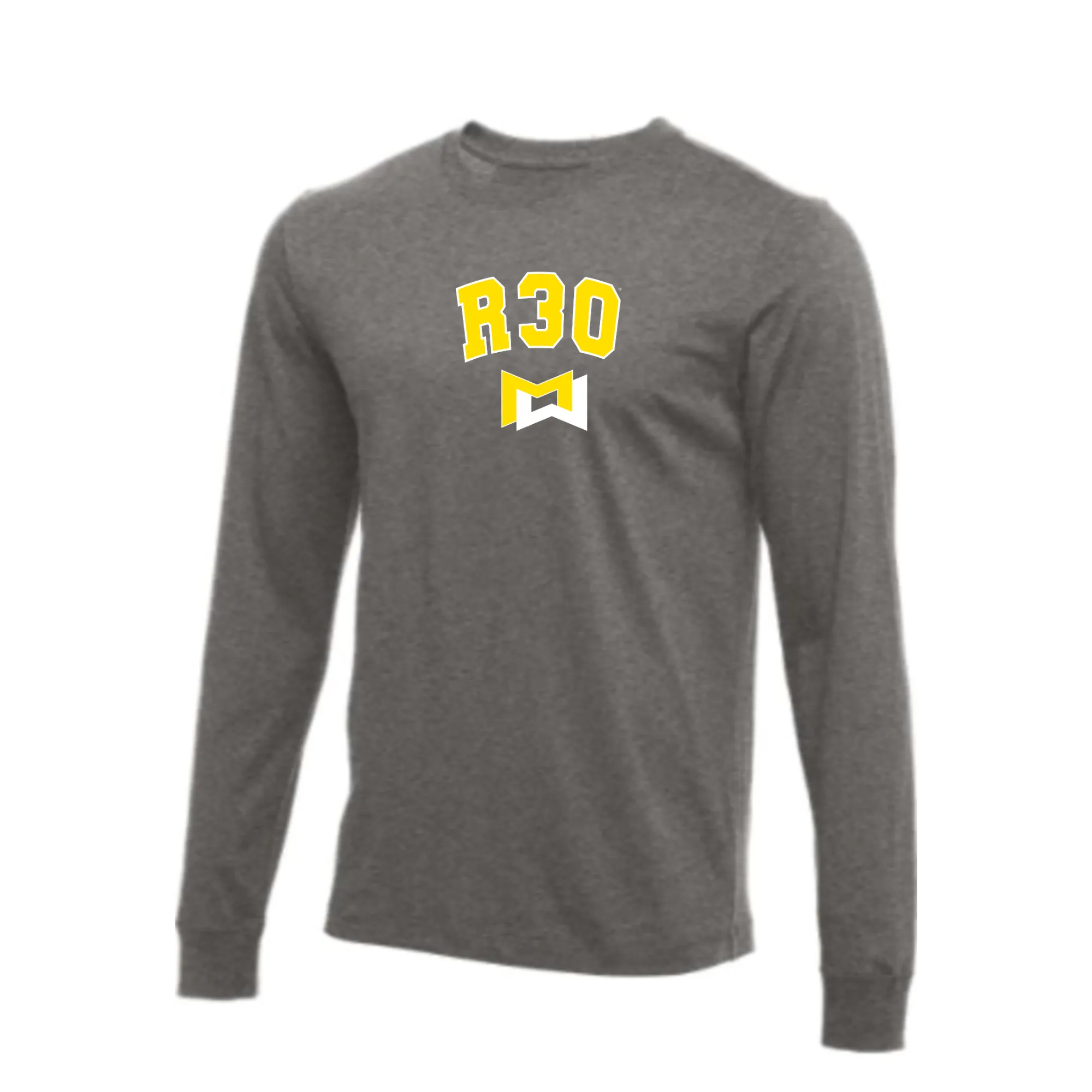 MOSSA Bella   Canvas Unisex Long Sleeve T-Shirt (grey) - R30 Collegiate Logo