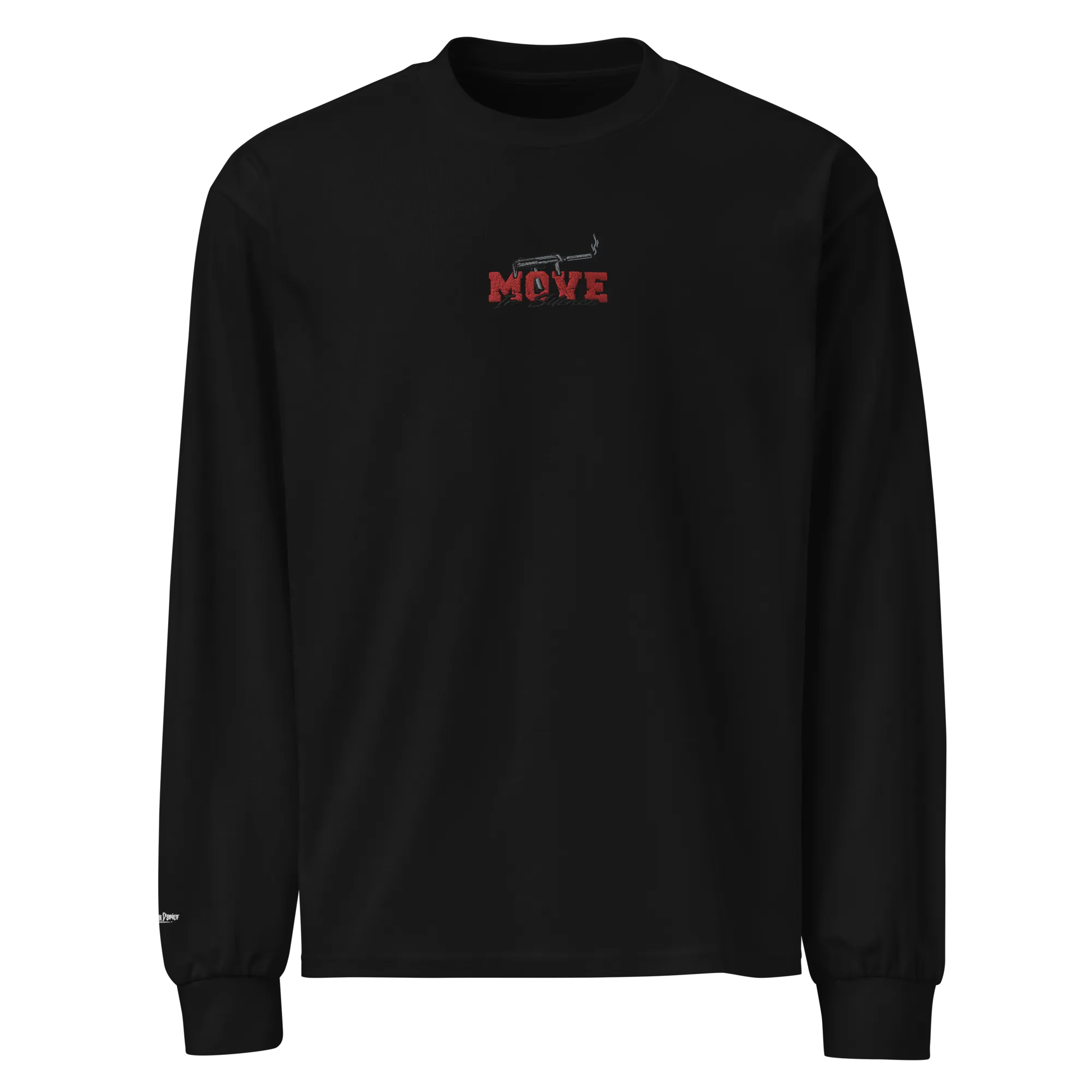 Move In Silence Embroidered Premium heavyweight long sleeve Tee