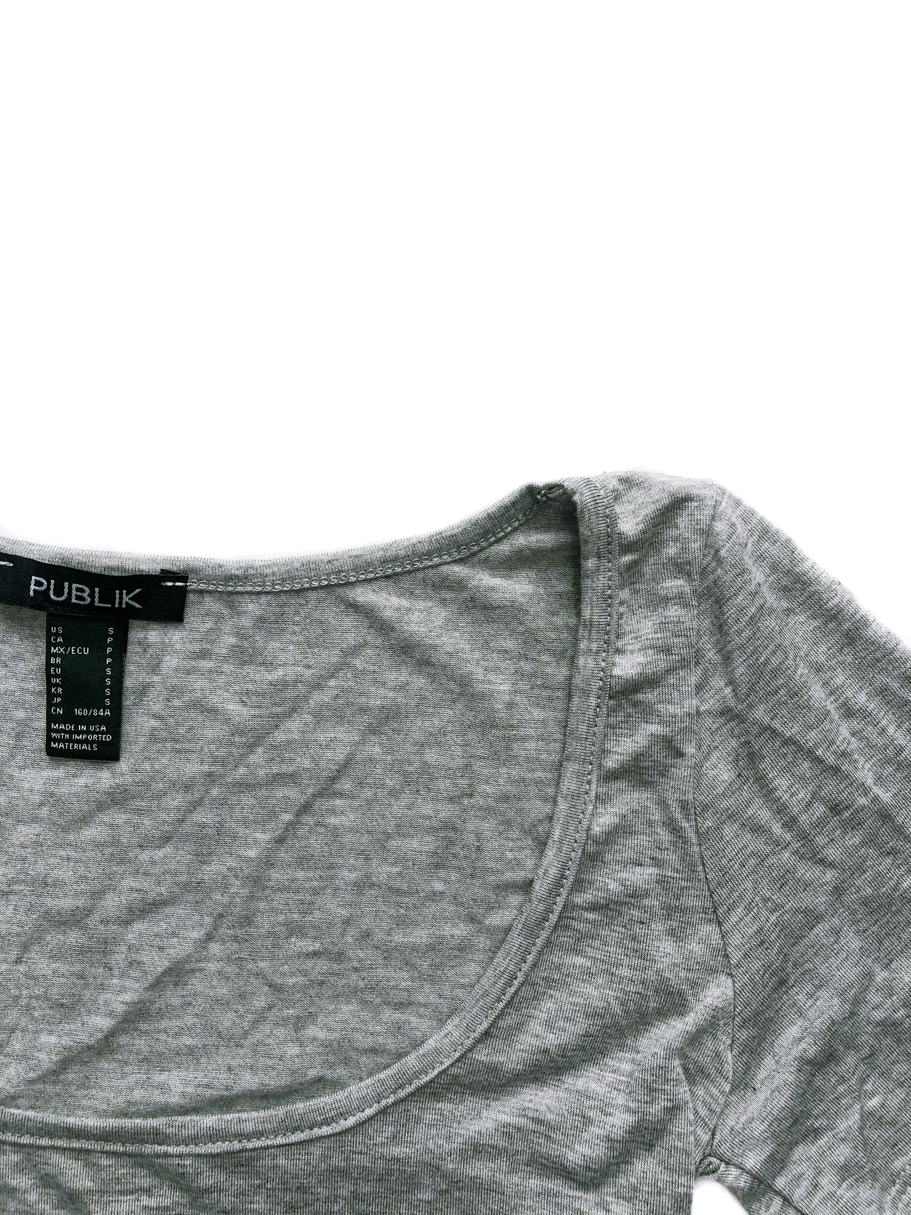 Nadia Ribbed Crop Top - Gray