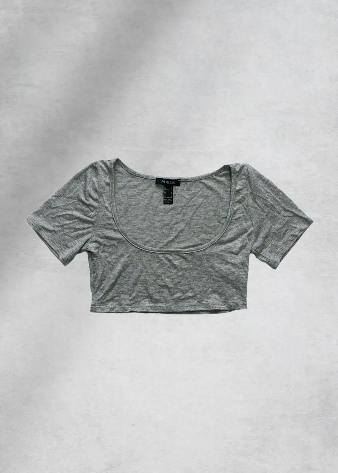 Nadia Ribbed Crop Top - Gray
