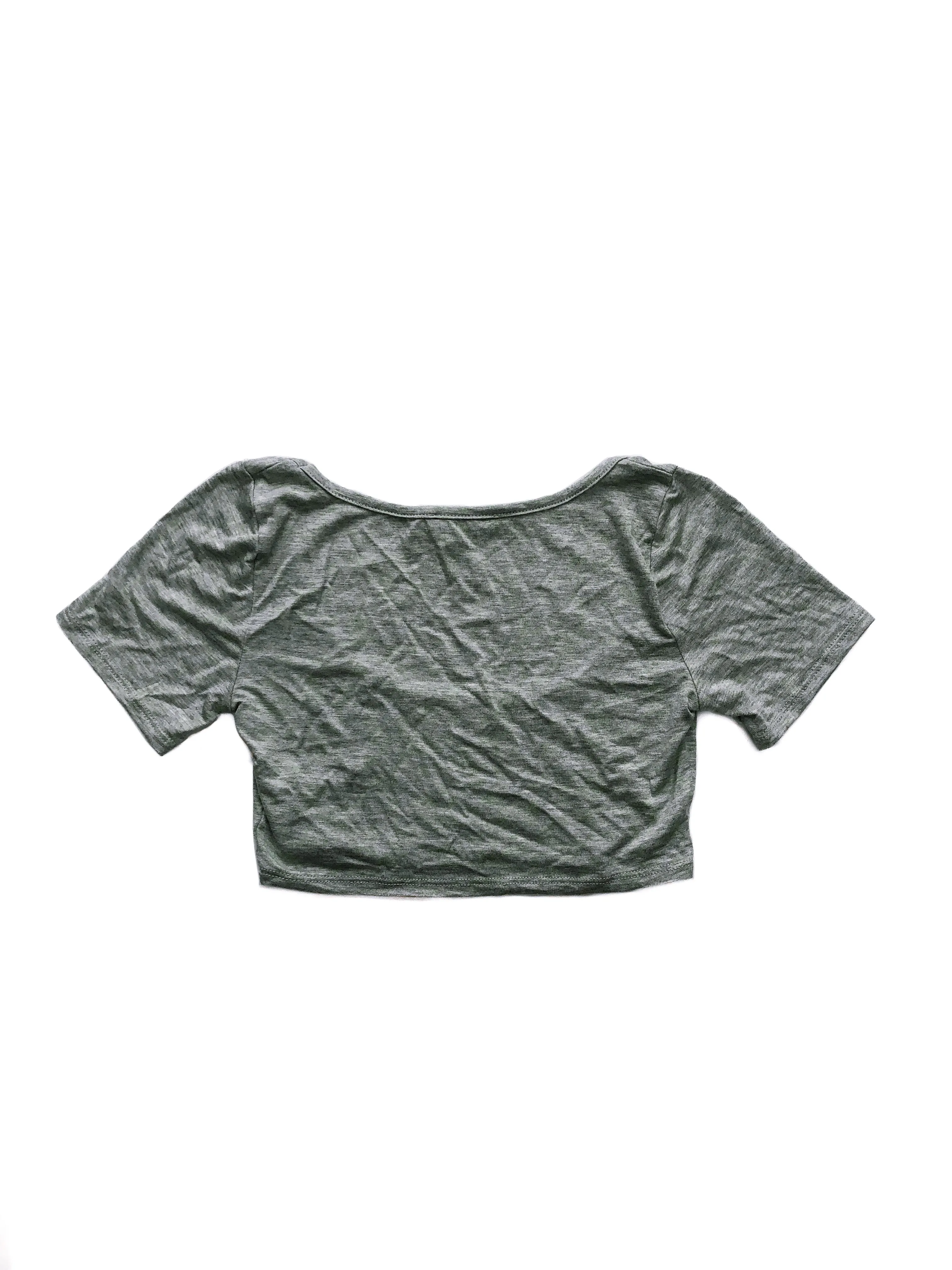 Nadia Ribbed Crop Top - Gray