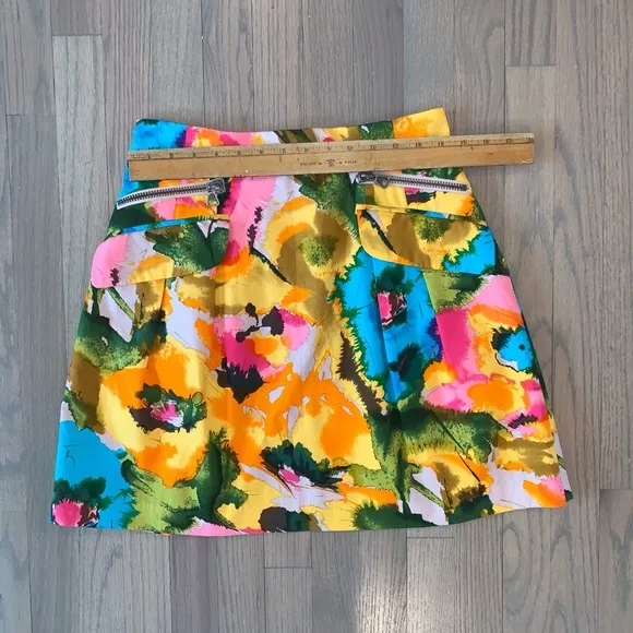 Nanette Lepore Exposed Zip Mini High Waist Skirt