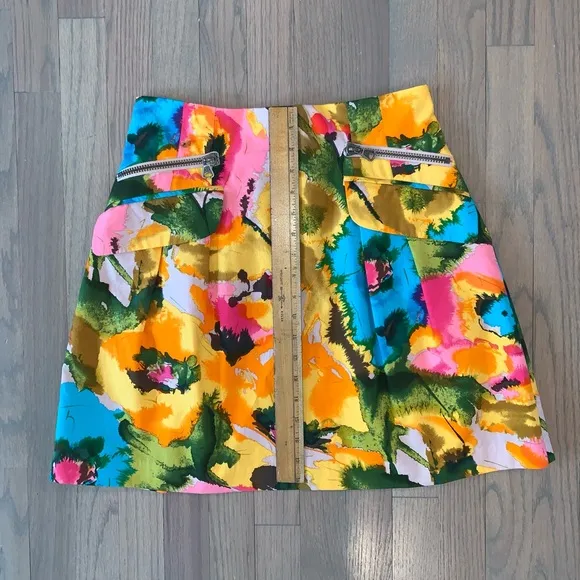 Nanette Lepore Exposed Zip Mini High Waist Skirt