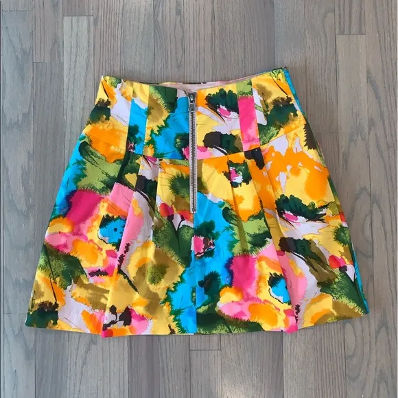 Nanette Lepore Exposed Zip Mini High Waist Skirt