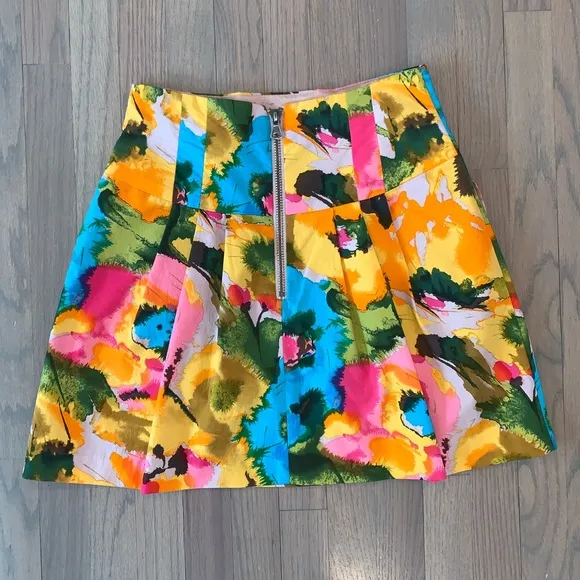 Nanette Lepore Exposed Zip Mini High Waist Skirt