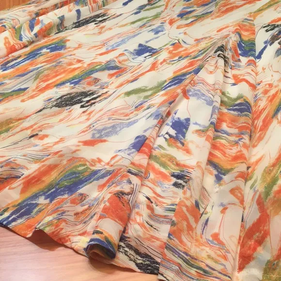 Nasty Gal Tie Dye Chiffon Bias Print multicolored  Maxi Skirt sz.0