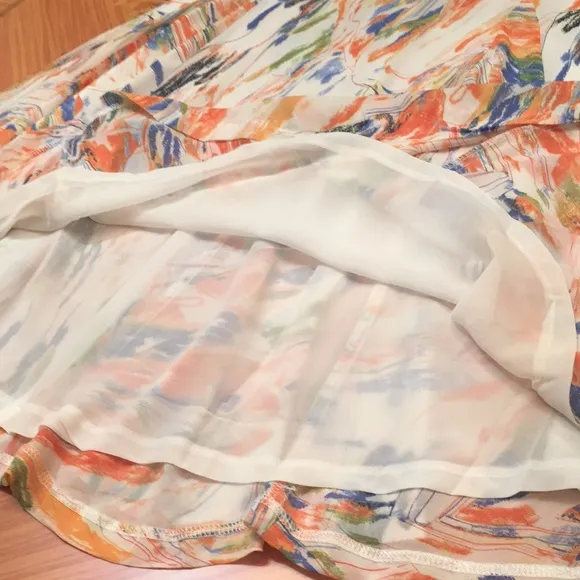 Nasty Gal Tie Dye Chiffon Bias Print multicolored  Maxi Skirt sz.0