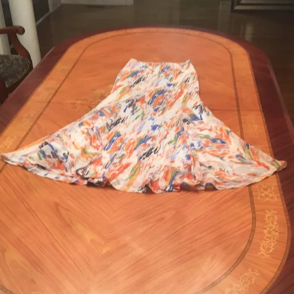 Nasty Gal Tie Dye Chiffon Bias Print multicolored  Maxi Skirt sz.0