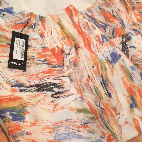 Nasty Gal Tie Dye Chiffon Bias Print multicolored  Maxi Skirt sz.0