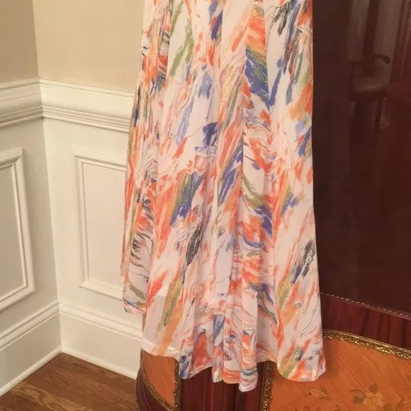 Nasty Gal Tie Dye Chiffon Bias Print multicolored  Maxi Skirt sz.0