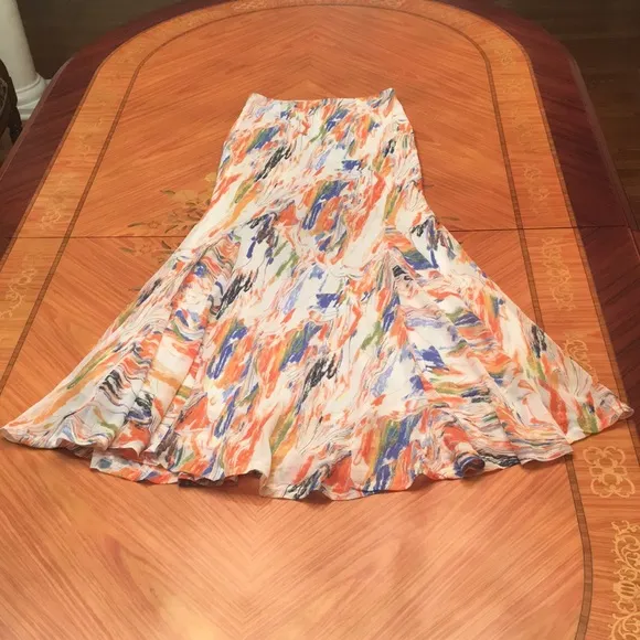 Nasty Gal Tie Dye Chiffon Bias Print multicolored  Maxi Skirt sz.0