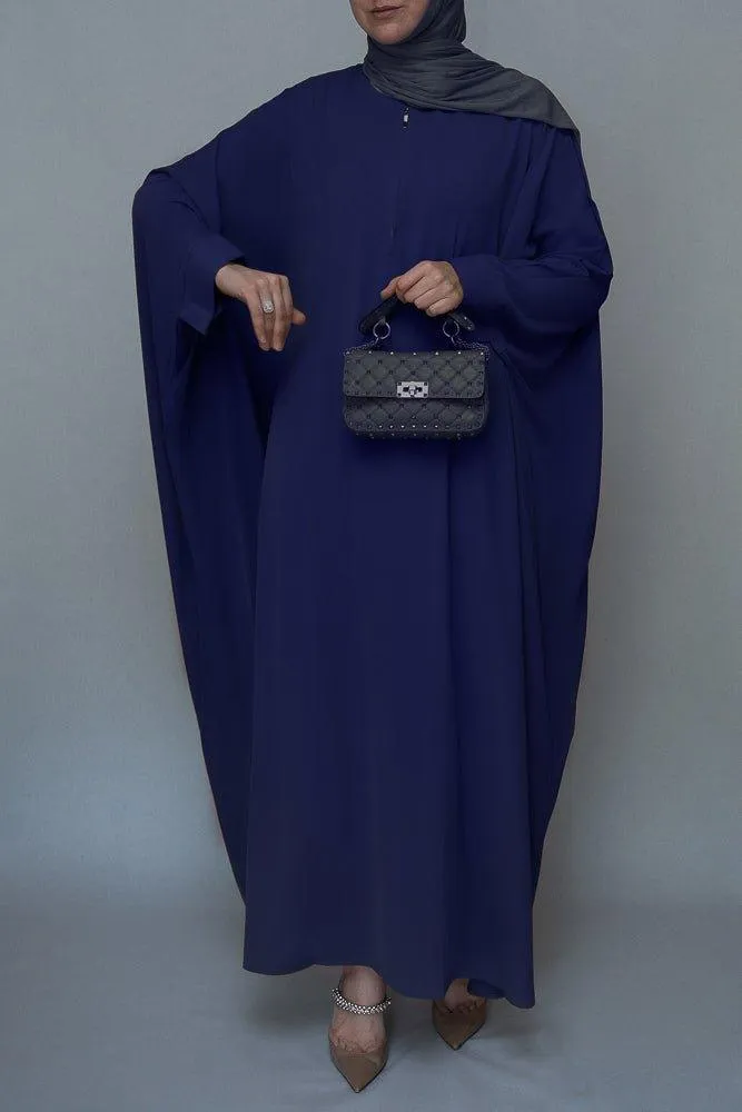 Navy Batwing sleeve abaya for Hajj Umrah Prayer Dress For Women