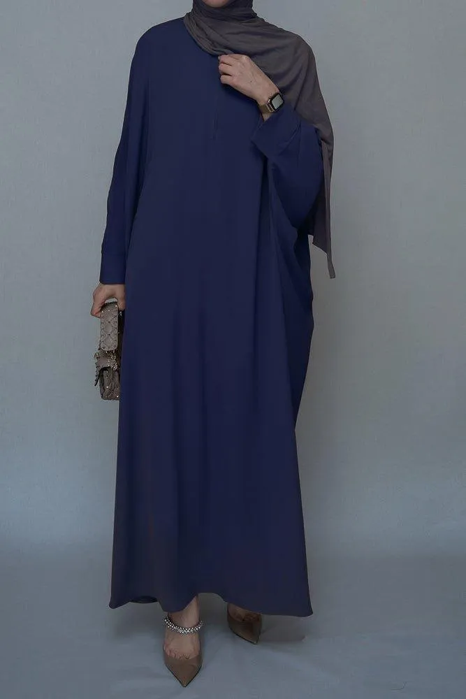 Navy Batwing sleeve abaya for Hajj Umrah Prayer Dress For Women