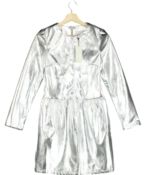 Never Fully Dressed Metallic Vegan Leather Kirsty Dress UK 6
