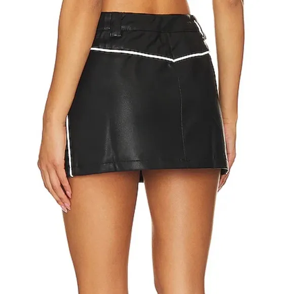 NEW BY.DYLN Tobaias Faux Leather Skirt in Black