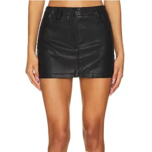 NEW BY.DYLN Tobaias Faux Leather Skirt in Black