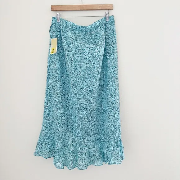 NEW MICHAEL Michael Kors Paisley Print Ruffle Skirt