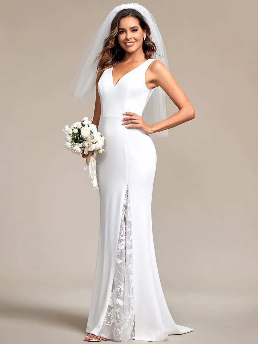 Nikayla V neck slim fit wedding gown in ivory s10 Express NZ wide