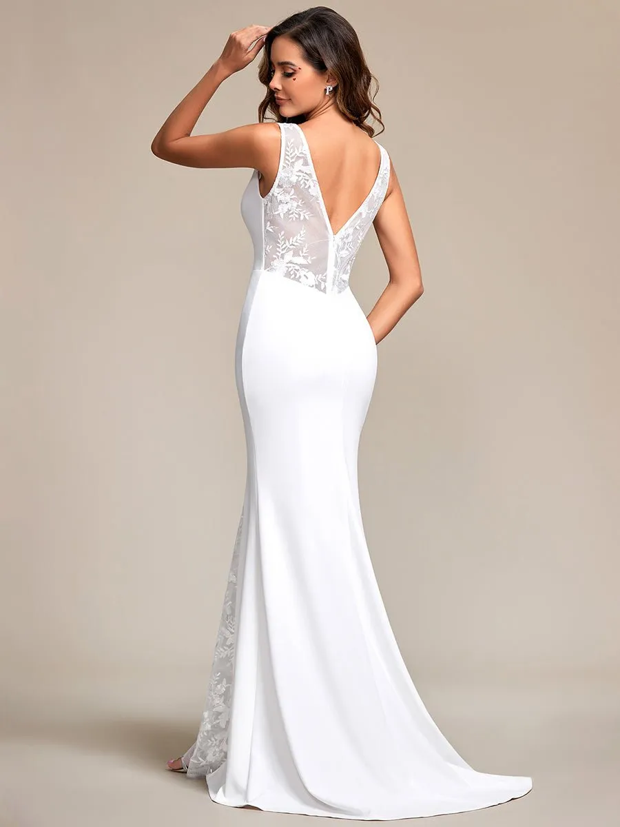 Nikayla V neck slim fit wedding gown in ivory s10 Express NZ wide