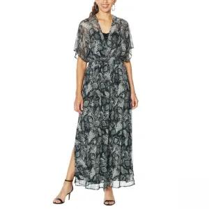Nina Leonard Women's Printed Powermesh Maxi Dress