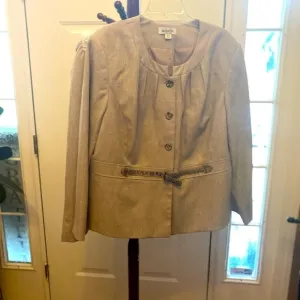 NWOT ISABELLA TAN 2 PIECE SKIRT SUIT SIZE 29W