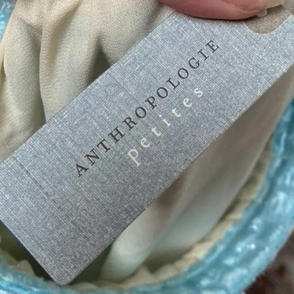 NWT Anthropologie Isla Moude Petite High Waisted Shiny Textured Flowing Skirt