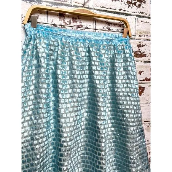 NWT Anthropologie Isla Moude Petite High Waisted Shiny Textured Flowing Skirt