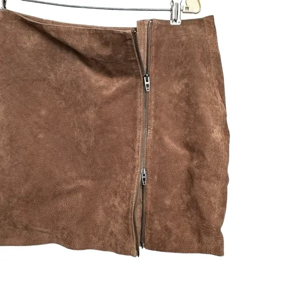 NWT Blank NYC Nubuck Leather Mini Skirt Size 31 Double Zip