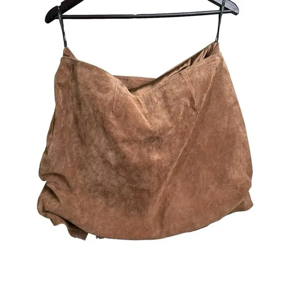 NWT Blank NYC Nubuck Leather Mini Skirt Size 31 Double Zip