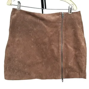 NWT Blank NYC Nubuck Leather Mini Skirt Size 31 Double Zip