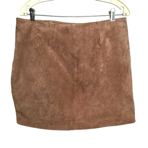 NWT Blank NYC Nubuck Leather Mini Skirt Size 31 Double Zip