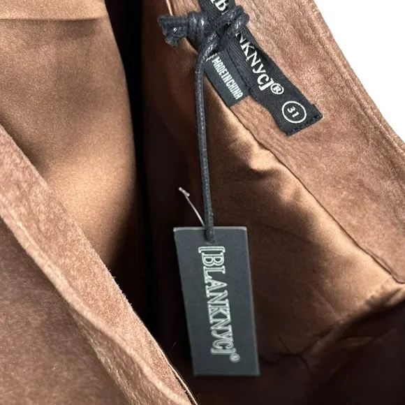 NWT Blank NYC Nubuck Leather Mini Skirt Size 31 Double Zip