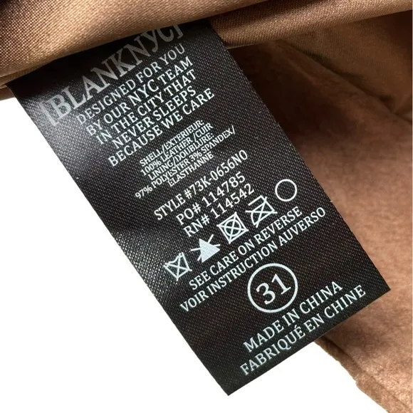 NWT Blank NYC Nubuck Leather Mini Skirt Size 31 Double Zip