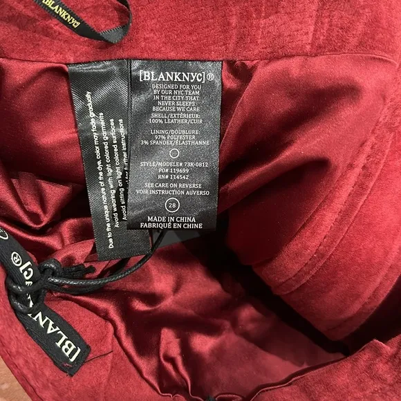 NWT Blank NYC Skirt. Size 28. Leather 100%.