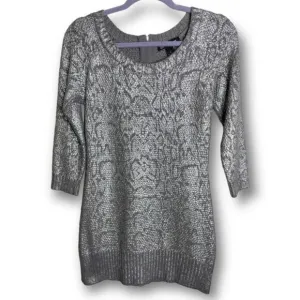 NWT INC International Concepts Size S Silver Metallic Long Tunic Sweater $90