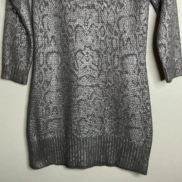 NWT INC International Concepts Size S Silver Metallic Long Tunic Sweater $90