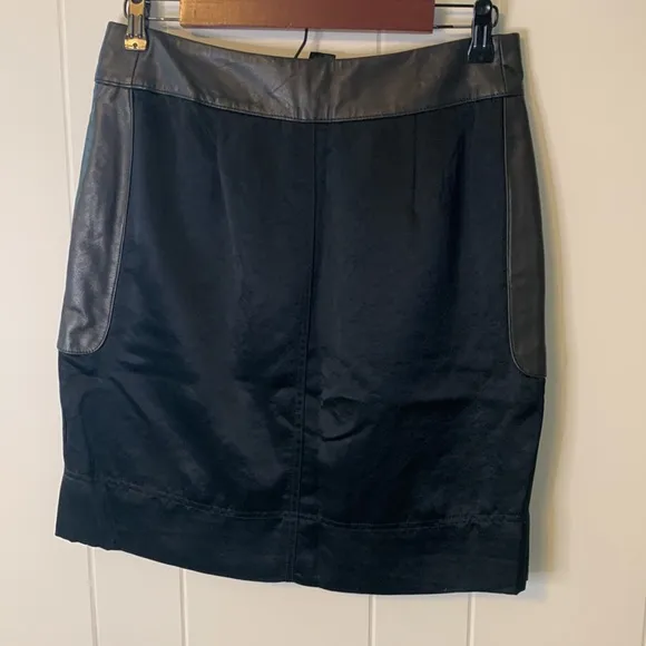 NWT Marc by Marc Jacobs Leather Trim Satin Skirt Size 8